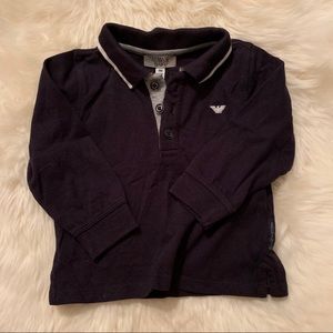 Armani Baby Navy Long Sleeve Polo